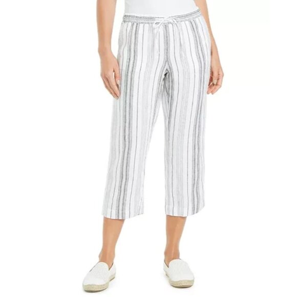 Charter Club Petite Juniper Striped Cropped Pants Size P/M - Picture 1 of 4